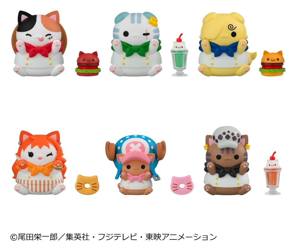 One Piece Blind Box présentoir figurines mini Mega Cat Project NyanPieceNyan! Diner! 3 cm (6)