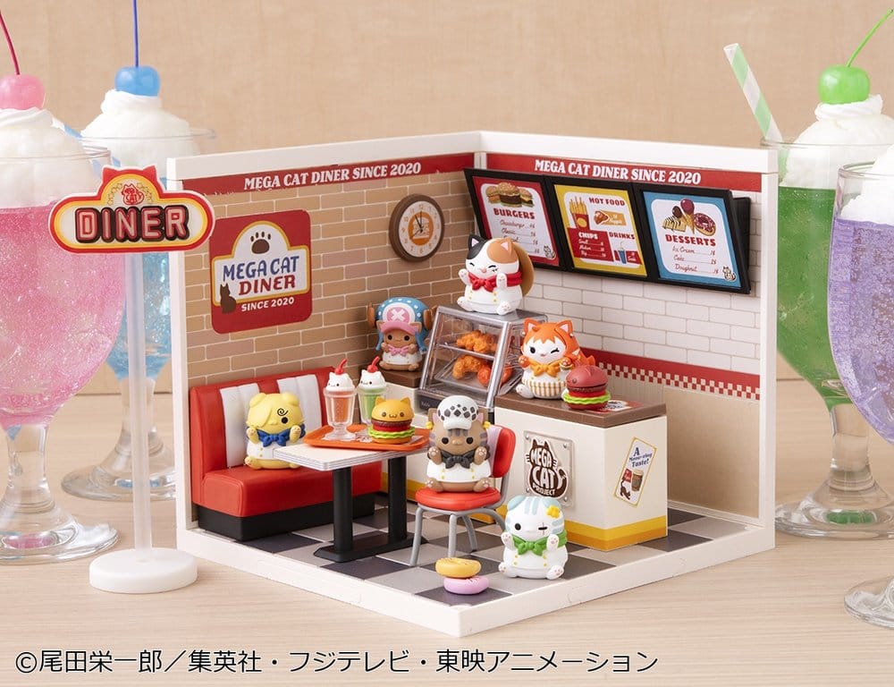 One Piece Blind Box présentoir figurines mini Mega Cat Project NyanPieceNyan! Diner! 3 cm (6)