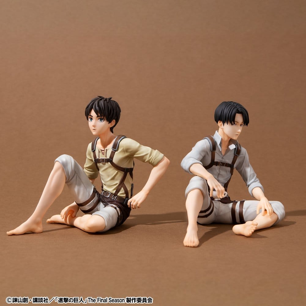 Attack on Titan pack 2 figurines PVC G.E.M. Series Eren Yeager & Squad Captain Levi Palm Size