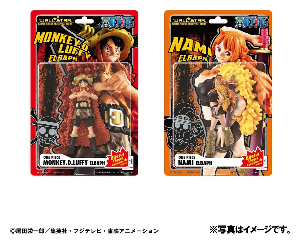 One Piece pack 2 figurines PVC WALLSTAR Monkey D. Luffy & Nami Ver. Elbaph 11 cm (with gift)