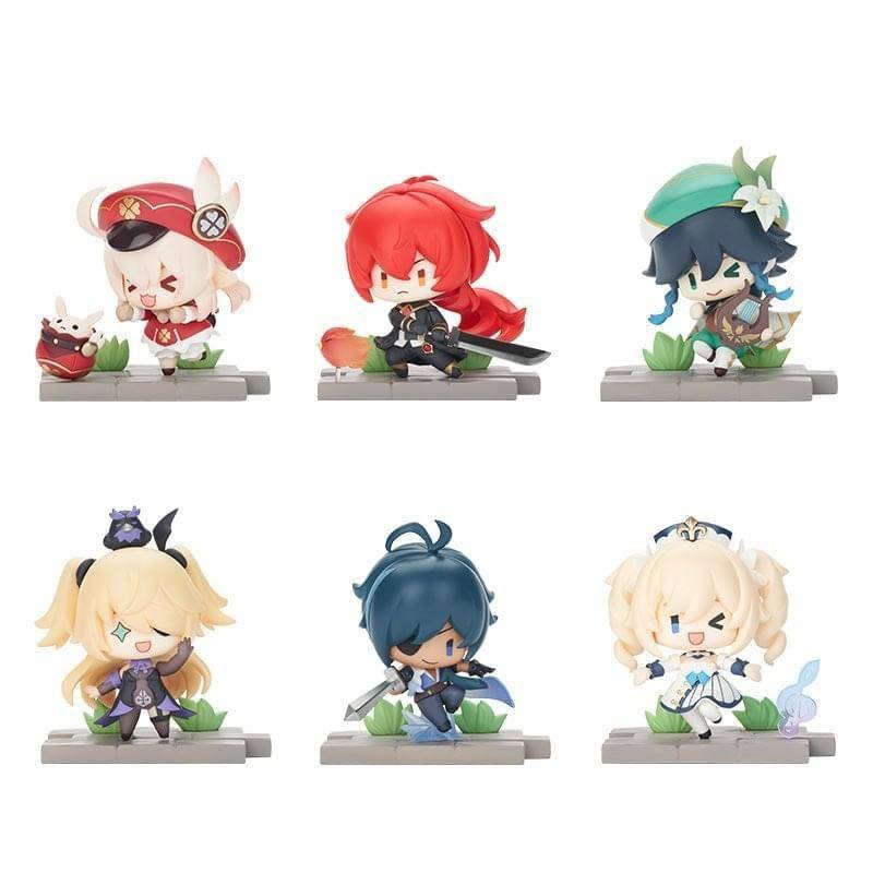 Genshin Impact Battle Scene Series pack 6 trading figures Mondstadt Edition 5 cm