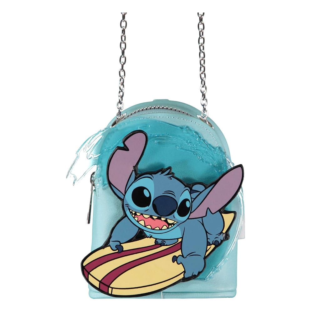 Lilo & Stitch Porte-monnaie avec porte-clés Micro Bag Stitch Surfing