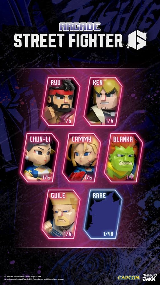 Arcade: Capcom Street Fighter Series Kandy 4 inch Vinyl Figure Blind Box Display (6)