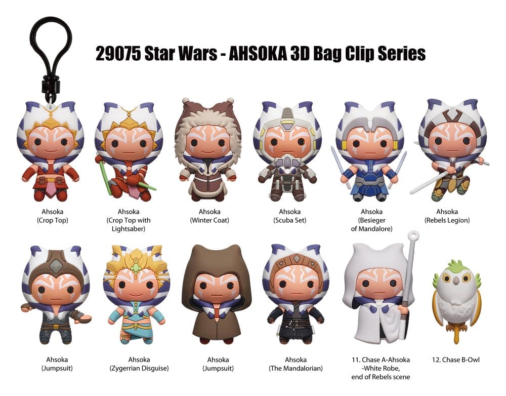 Star Wars Ahsoka 3D porte-clés en PVC série 1 Blind Bag Display (24)