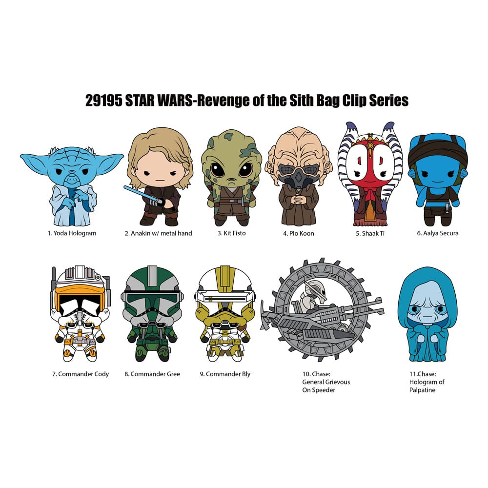 Star Wars-EP III Revenge Of Sith 3D présentoir porte-clés sac à dos Série 1 (24)
