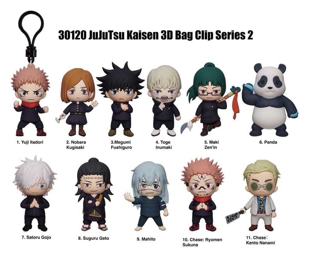 Jujutsu Kaisen 3D porte-clés en PVC série 2 présentoir (24)
