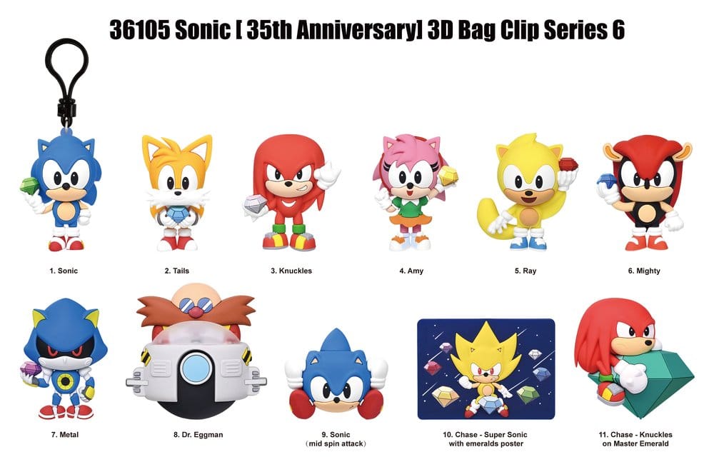 Sonic the Hedgehog 3D porte-clés en PVC série 6 présentoir (24)