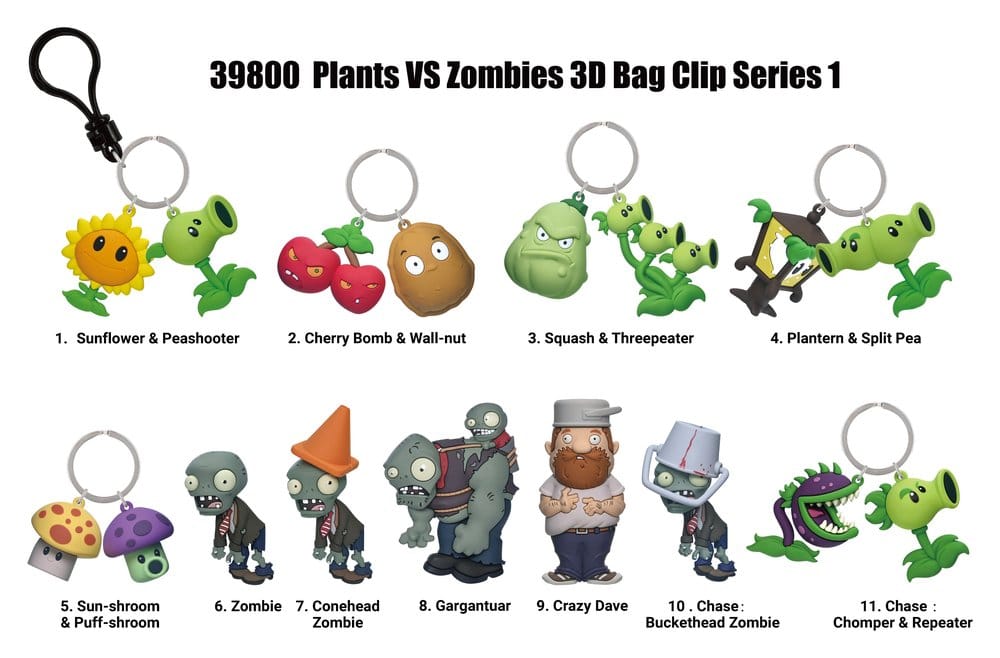 Plants vs. Zombies 3D présentoir porte-clés Série 1 (24)