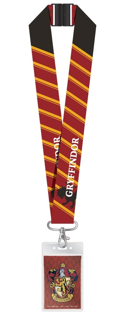 Harry Potter Lanière de luxe avec porte-cartes Gryffindor