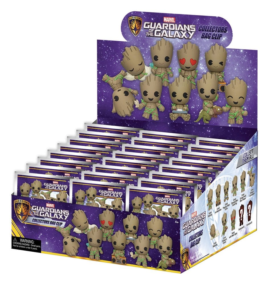 Marvel Groot 3D porte-clés en PVC série 1 Blind Bag Display (24)