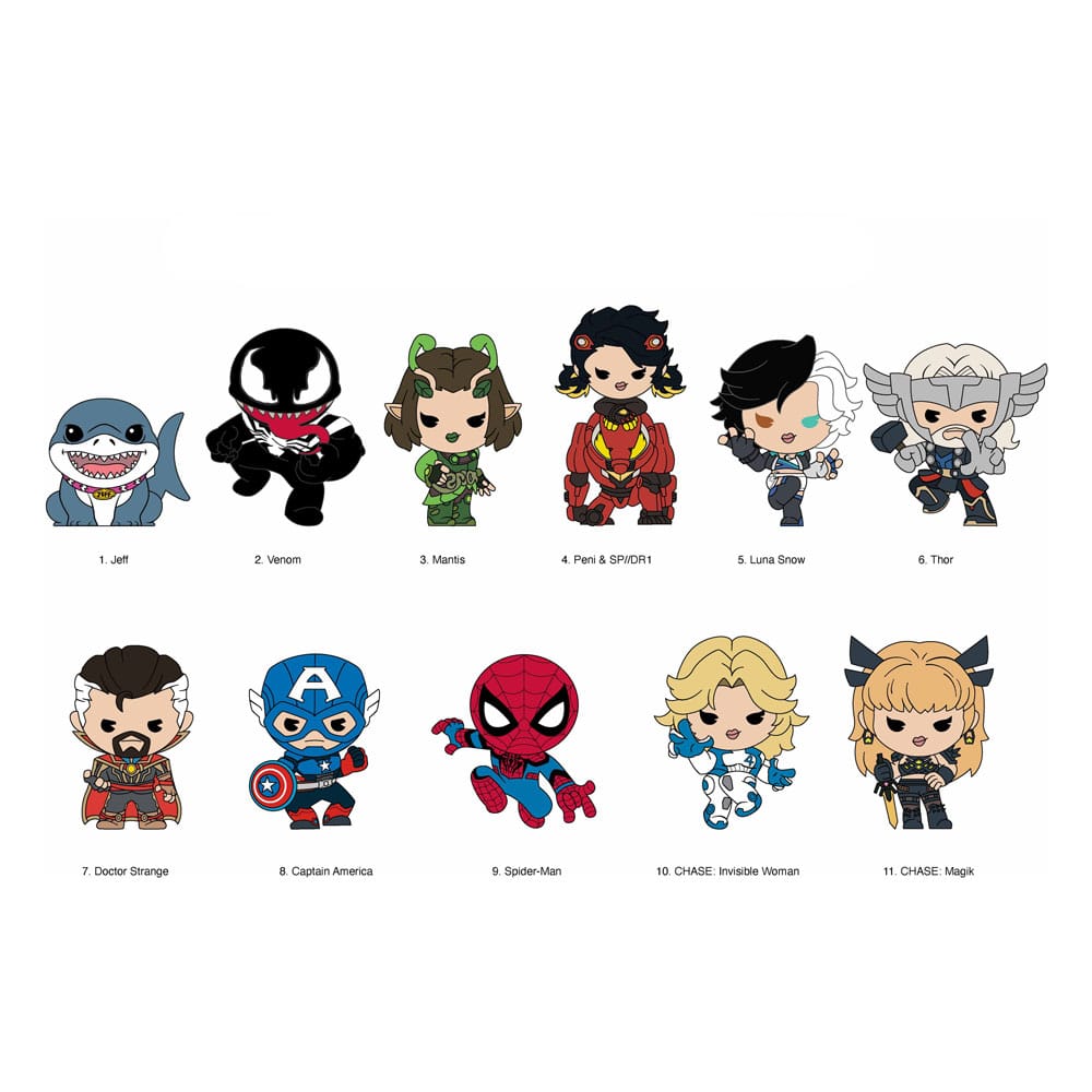 Marvel - Marvel Rivals - Assortiment en blind bag de figurines de sac de collection en mousse (Série 16) (24 pcs)