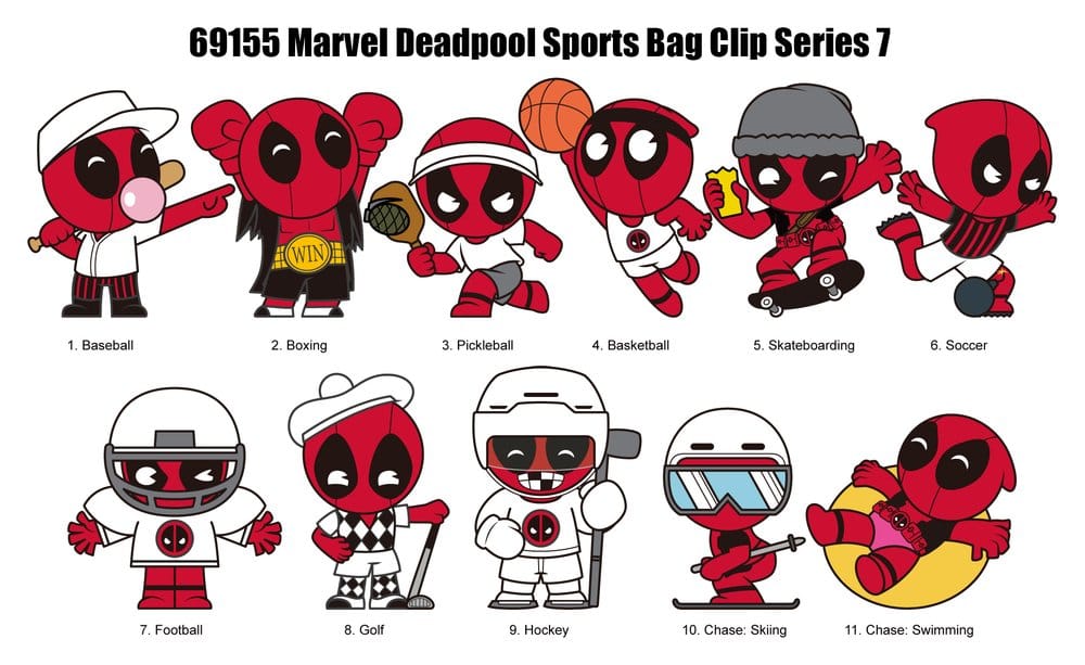 Deadpool 3D porte-clés en PVC série 7 présentoir (24)