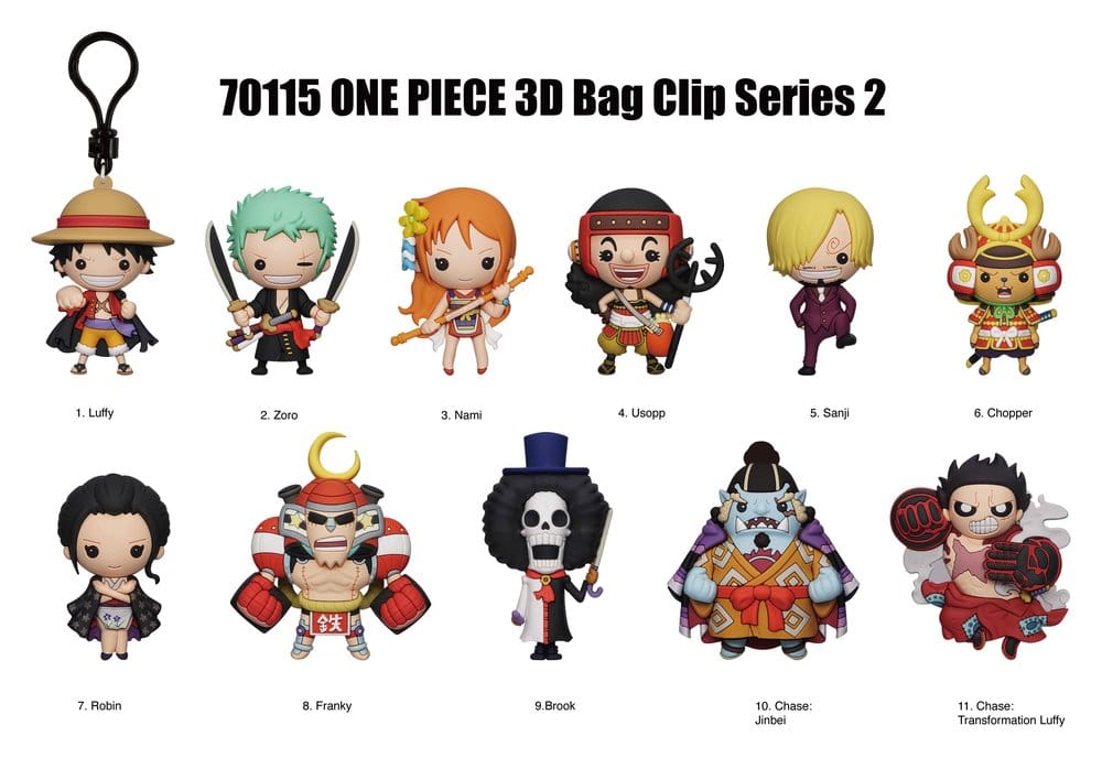 One Piece 3D porte-clés en PVC série 2 présentoir (24)
