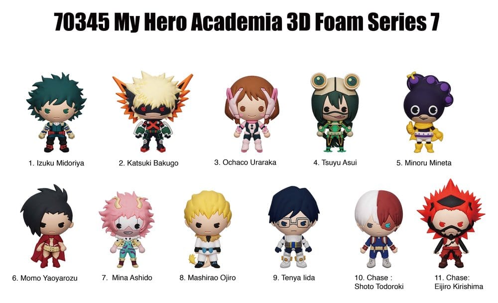 My Hero Academia 3D porte-clés en PVC série 7 présentoir (24)