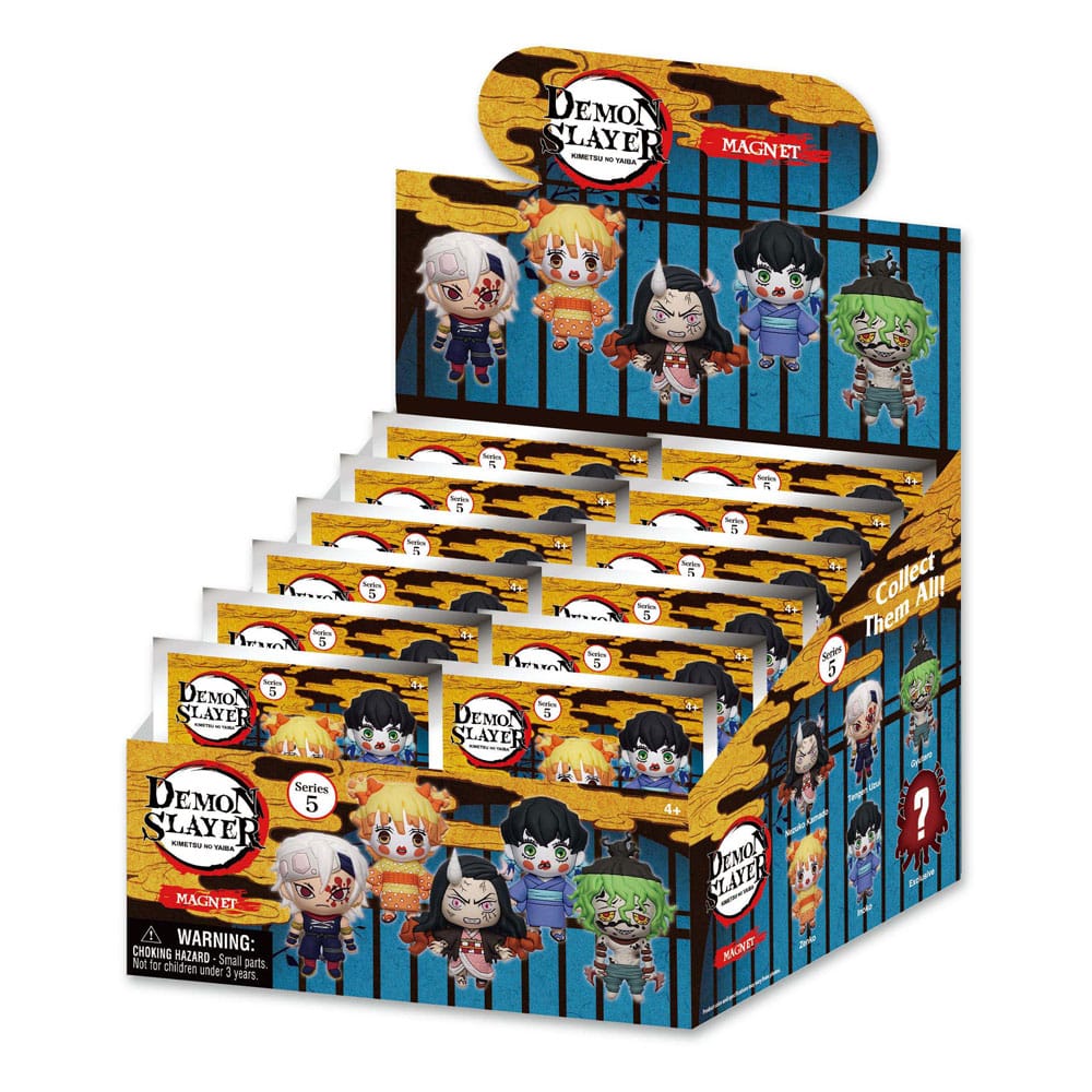 Demon Slayer: Kimetsu no Yaiba - Assortiment en blind bag d'aimant 3D de collection en mousse (Série 5) (12 pcs)