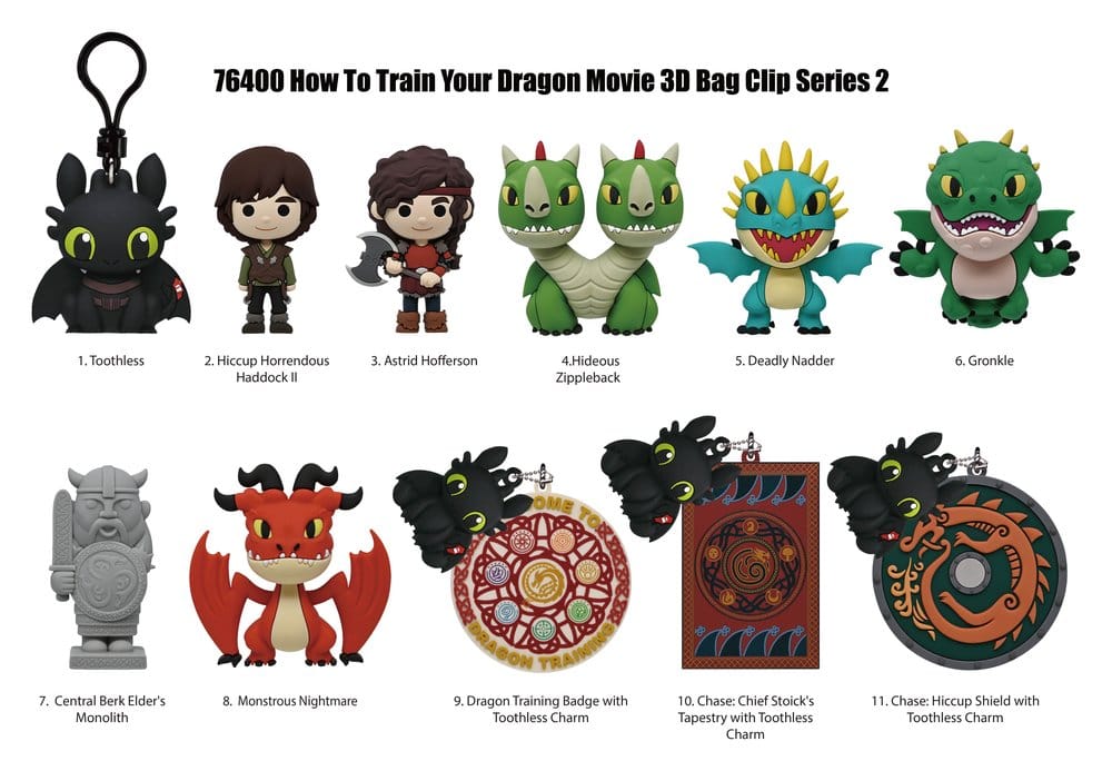 Dragons 3D porte-clés en PVC série 2 présentoir (24)