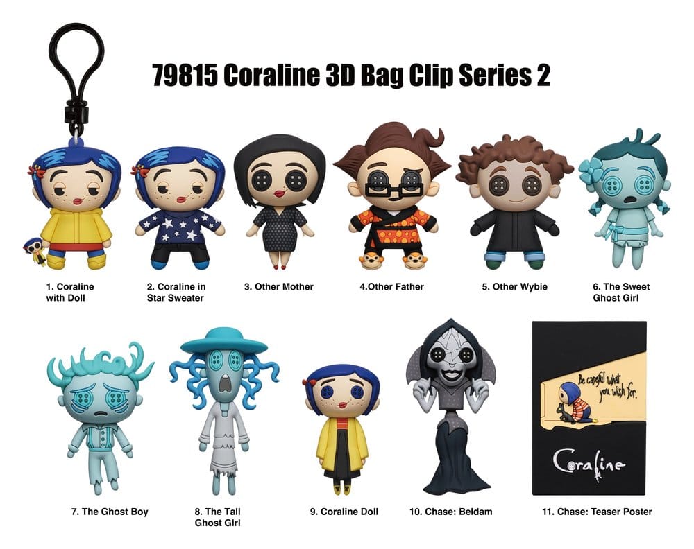 Coraline 3D porte-clés en PVC série 2 présentoir (24)
