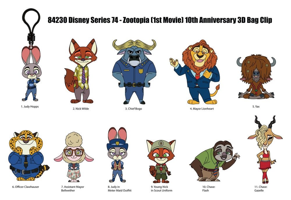Zootopia 3D présentoir porte-clés Série 73 (24)