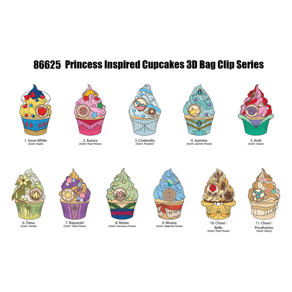 Disney Princesse 3D présentoir porte-clés sac à dos Cupcake (24)