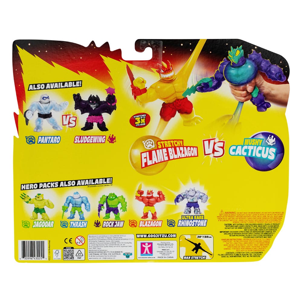 Heroes of Goo Jit Zu Meteor Madness pack 2 figurines extensible Flame Blazagon vs. Cacticus 13 cm