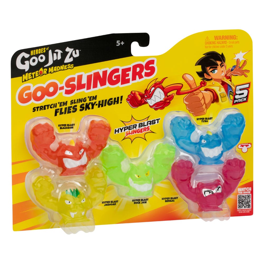Heroes of Goo Jit Zu Meteor Madness pack 5 figurines extensible Goo Slingers Hyper Blast Slingers 5 cm