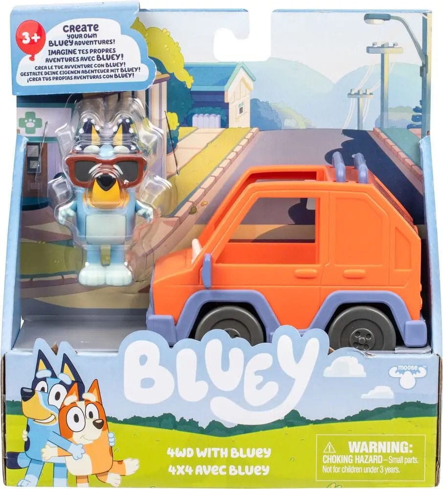 Bluey Set de jeu mini-figurines Bluey & 4WD Voiture