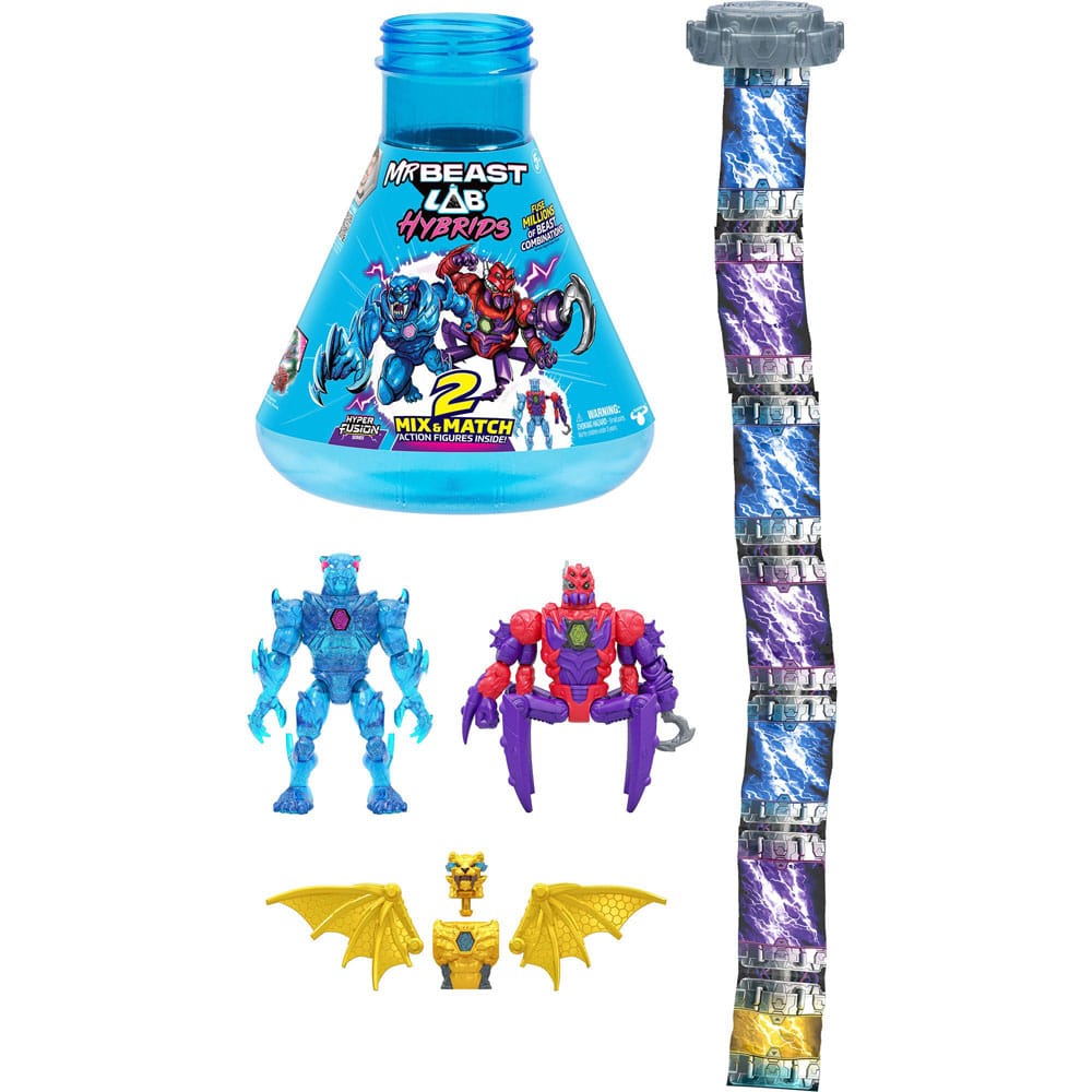 Mr. Beast Lab Hybrids Series 2 mini-figurines Pack de 2 Spider vs Energy Panther 11 cm