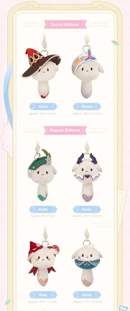 Genshin Impact présentoir boîte-mystère peluches Tea Party Companion Dodoco 17-20 cm (9)