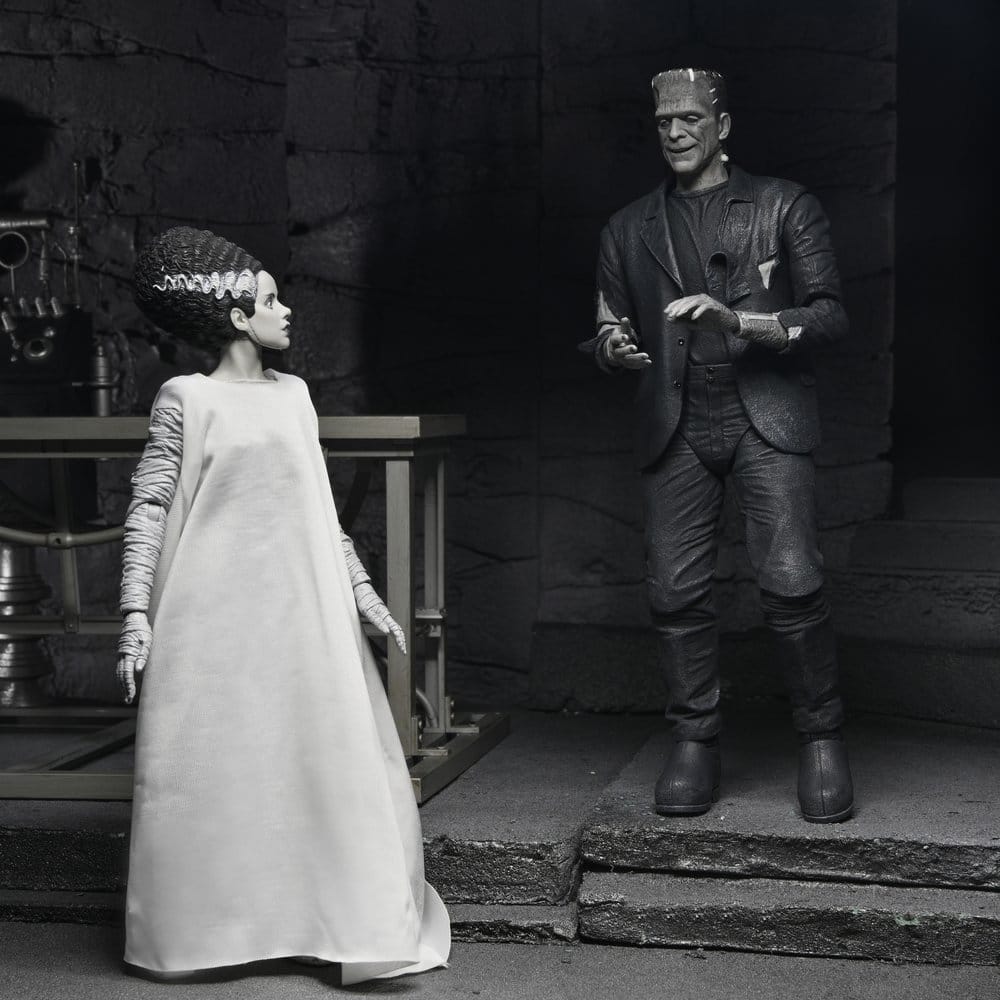 Universal Monsters pack 2 figurines La Fiancée de Frankenstein 90th Anniversary The Monster & His Mate (B&W) 18 cm