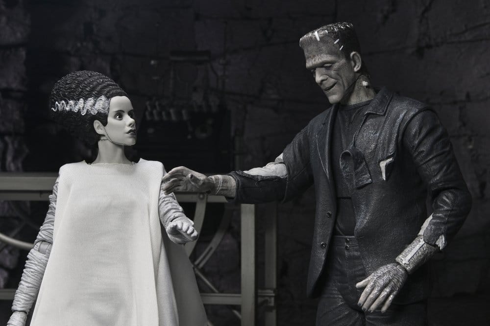 Universal Monsters pack 2 figurines La Fiancée de Frankenstein 90th Anniversary The Monster & His Mate (B&W) 18 cm