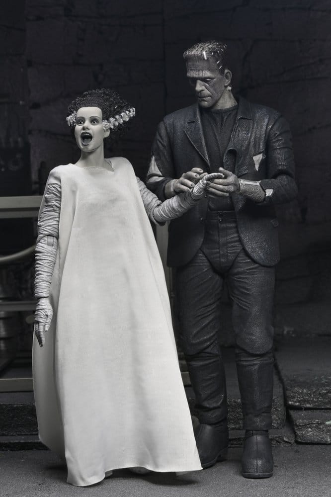 Universal Monsters pack 2 figurines La Fiancée de Frankenstein 90th Anniversary The Monster & His Mate (B&W) 18 cm