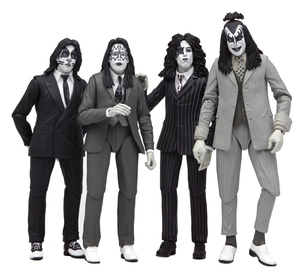 KISS pack 4 figurines Dressed to Kill Album Cover 18 cm