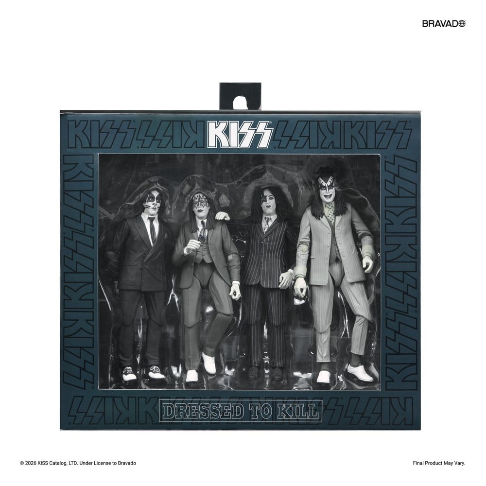 KISS pack 4 figurines Dressed to Kill Album Cover 18 cm