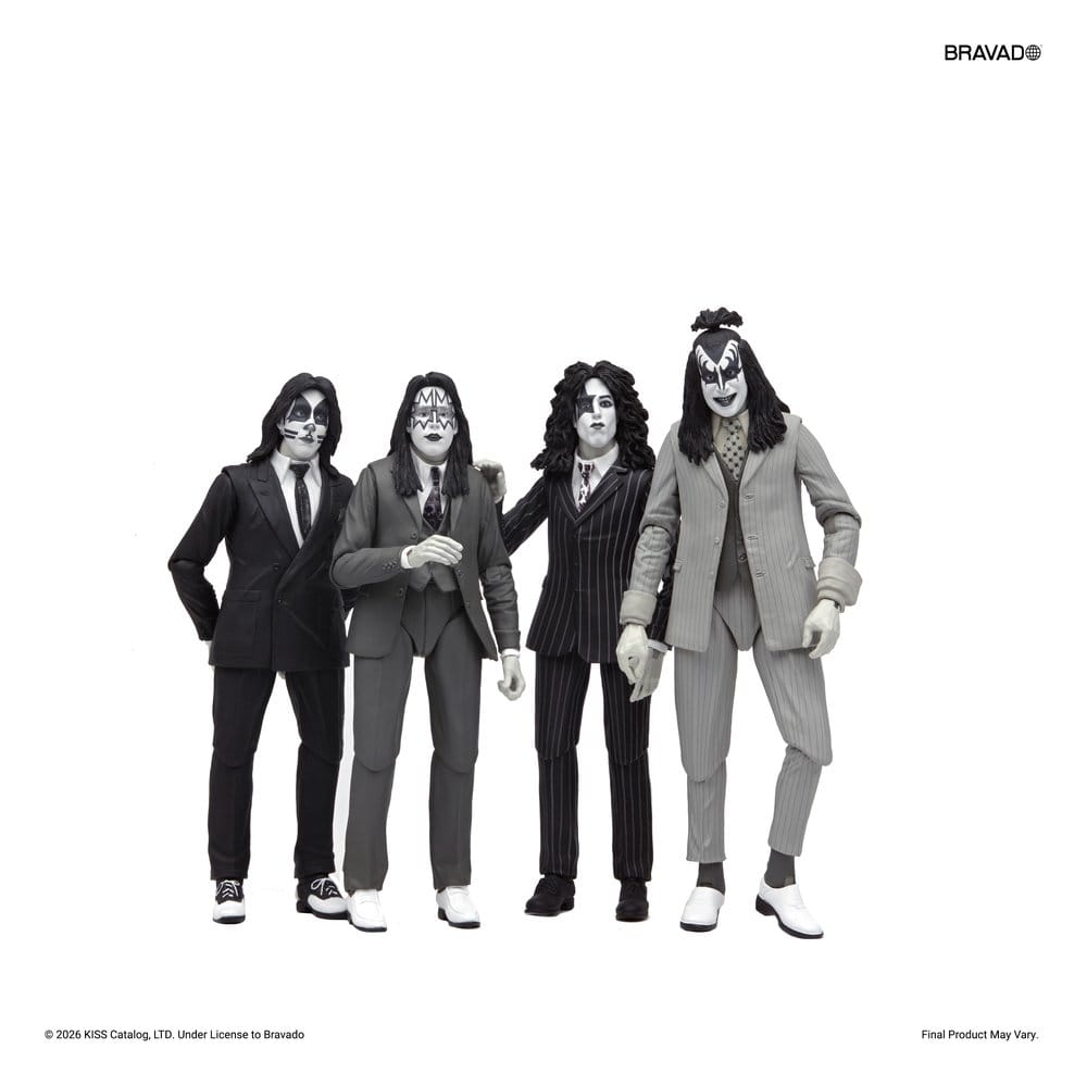 KISS pack 4 figurines Dressed to Kill Album Cover 18 cm