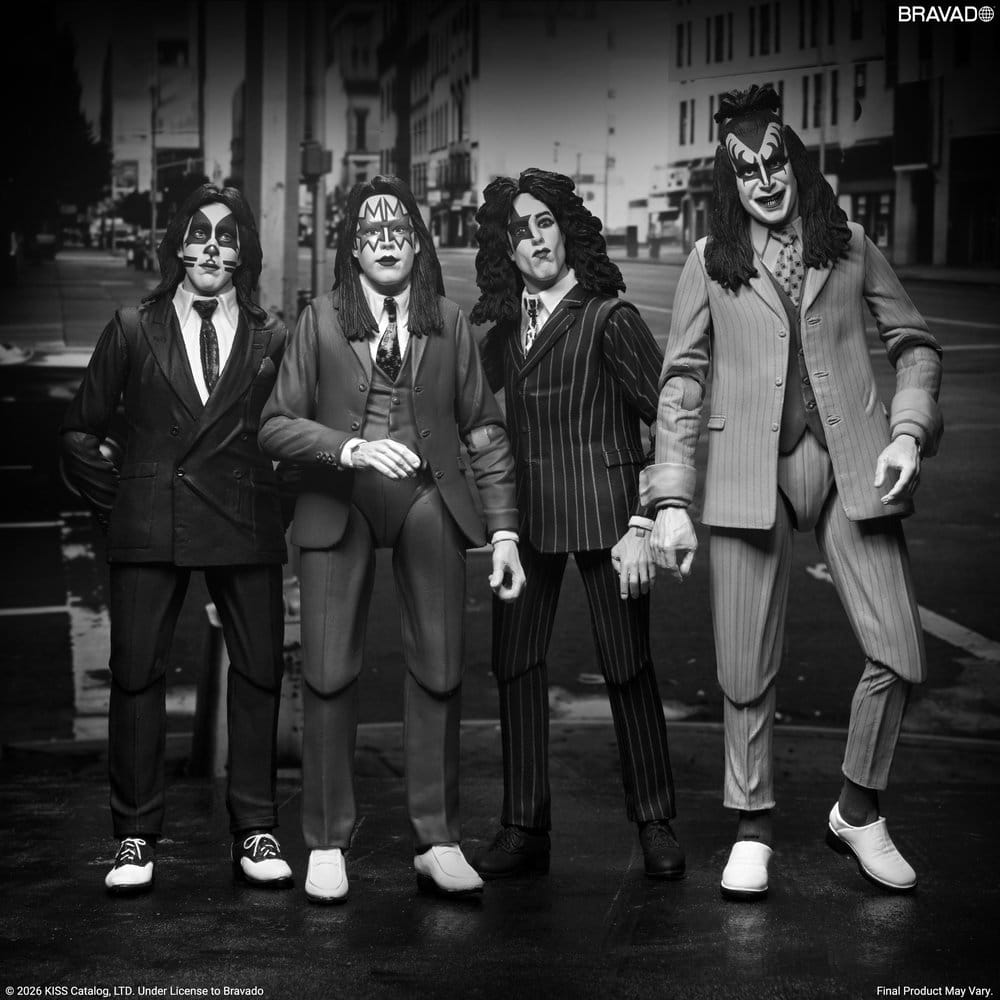KISS pack 4 figurines Dressed to Kill Album Cover 18 cm