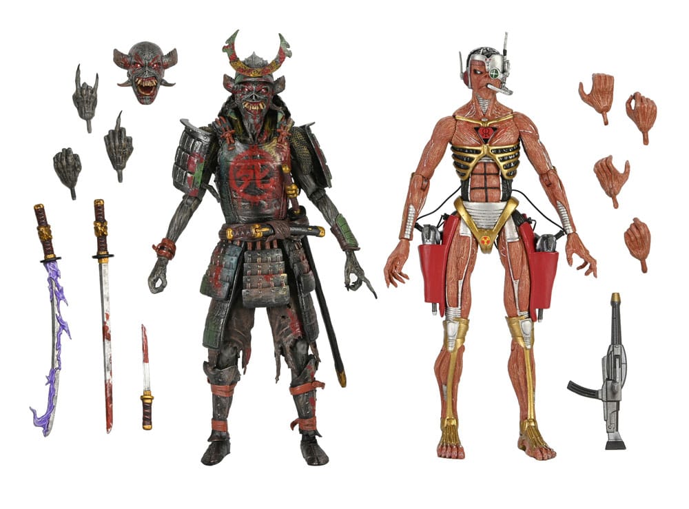 Iron Maiden Future Past World Tour Ultimate figurines pack 2 Senjutsu Eddie and Somewhere in Time Eddie 18 cm