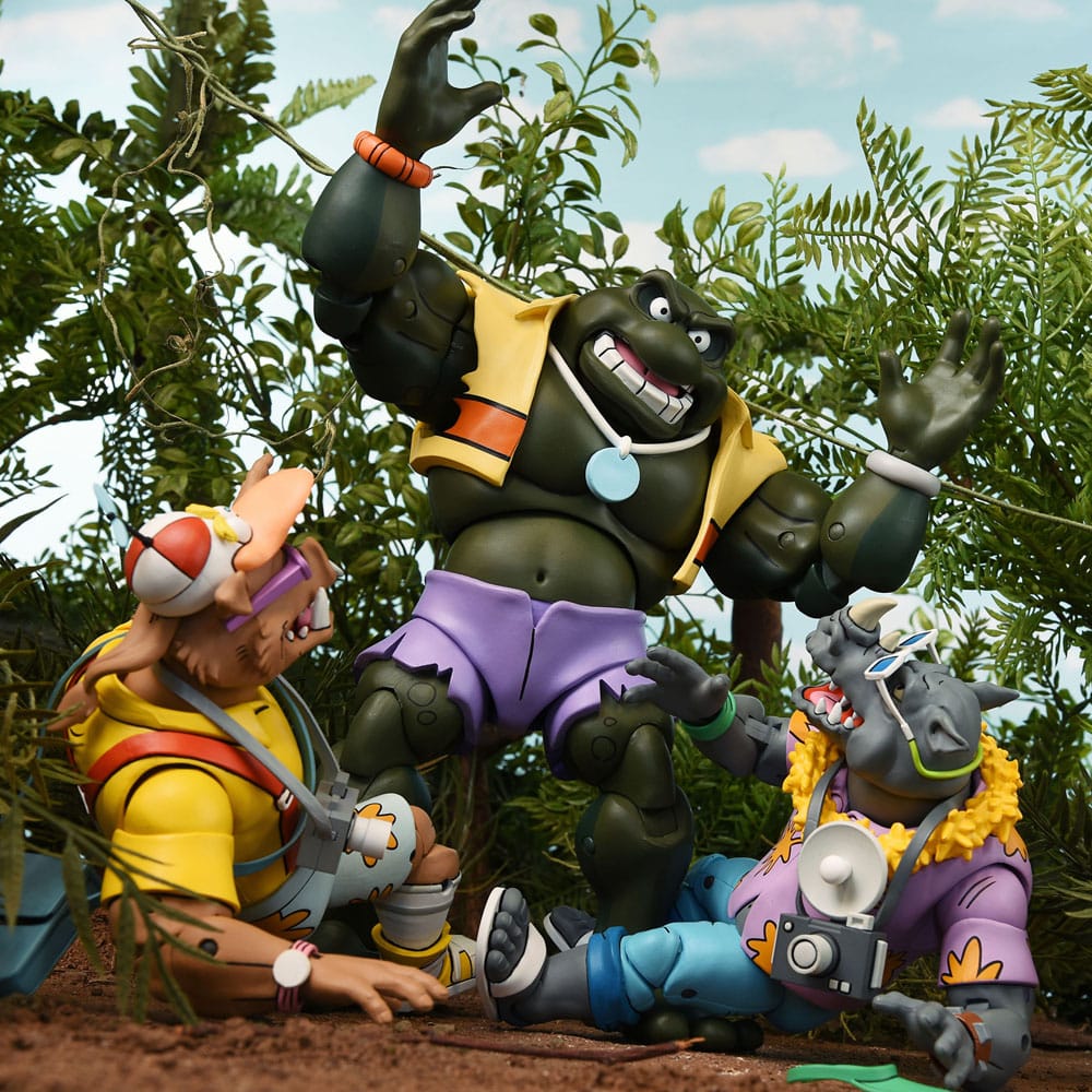 Tortues Ninja (Cartoon 1980) pack 2 figurines Vacation Bebop and Rocksteady 18 cm