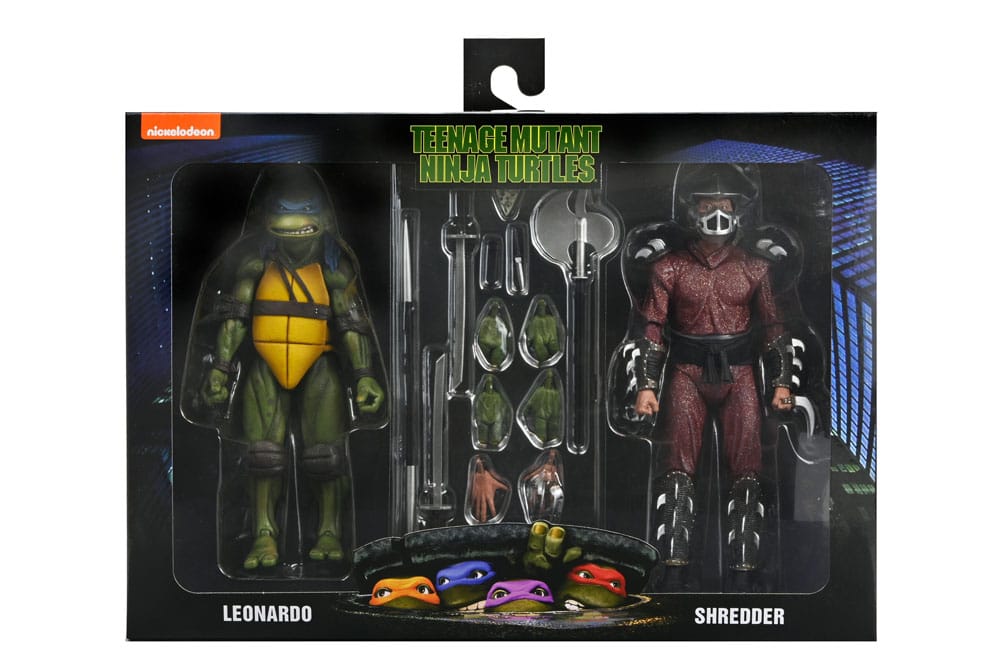Tortues Ninja (1990 Movie) figurine Roof Top Battle Shredder vs Leo 18 cm