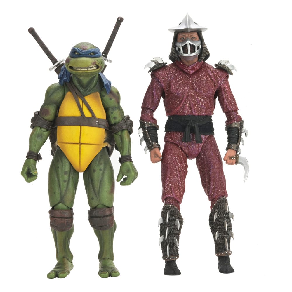 Tortues Ninja (1990 Movie) figurine Roof Top Battle Shredder vs Leo 18 cm