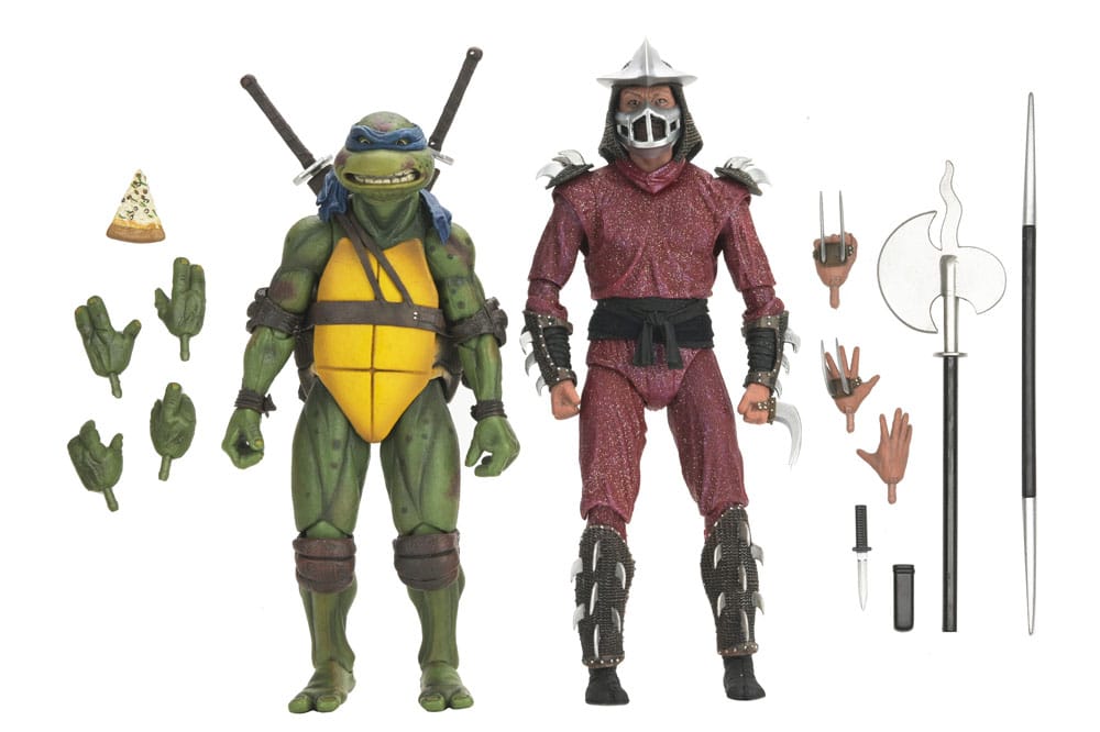 Tortues Ninja (1990 Movie) figurine Roof Top Battle Shredder vs Leo 18 cm