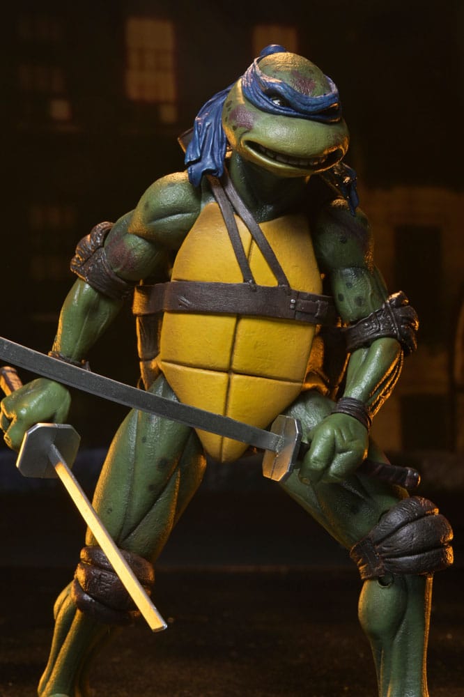 Tortues Ninja (1990 Movie) figurine Roof Top Battle Shredder vs Leo 18 cm