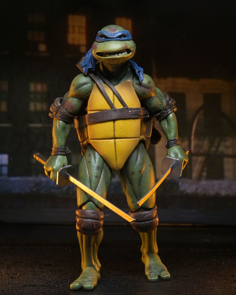 Tortues Ninja (1990 Movie) figurine Roof Top Battle Shredder vs Leo 18 cm