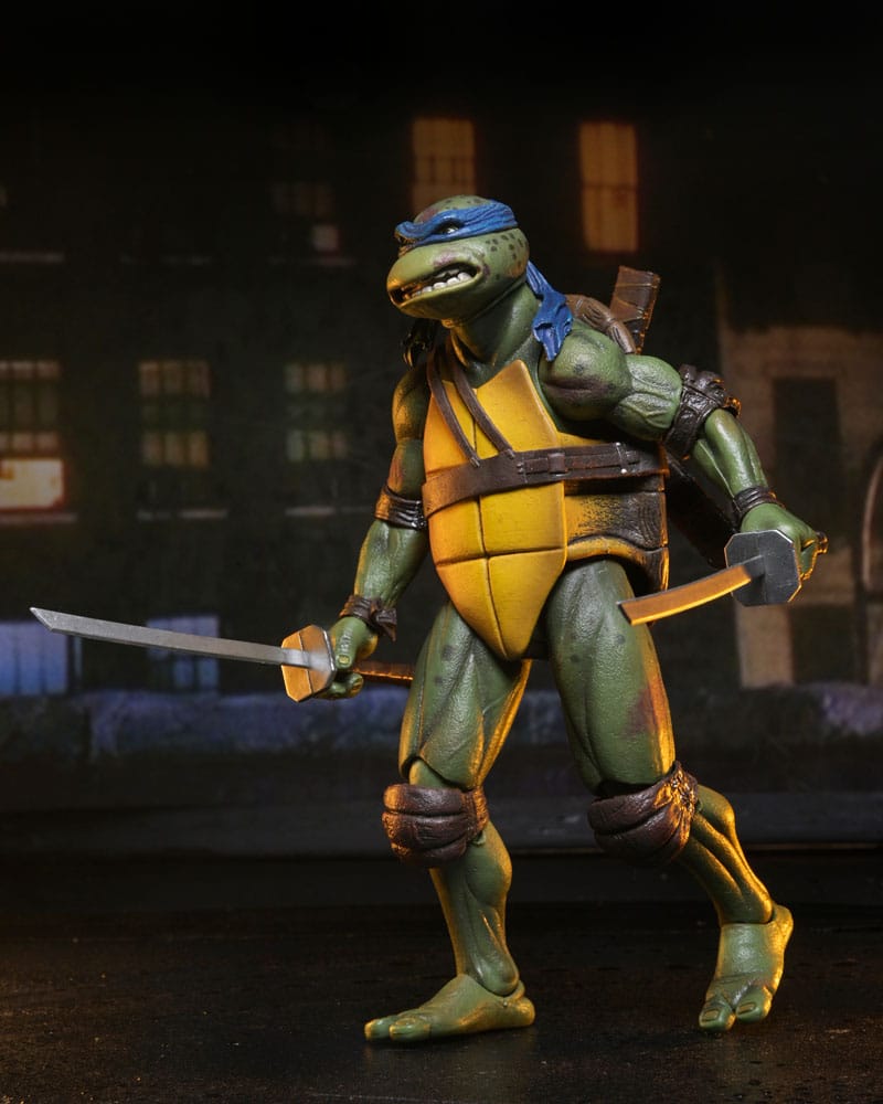 Tortues Ninja (1990 Movie) figurine Roof Top Battle Shredder vs Leo 18 cm