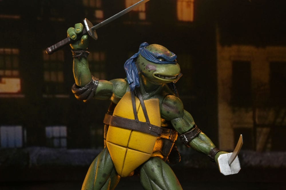 Tortues Ninja (1990 Movie) figurine Roof Top Battle Shredder vs Leo 18 cm