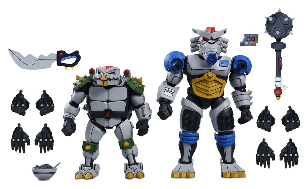 Teenage Mutant Ninja Turtles (1987 Cartoon) pack 2 figurines Robo Tokka and Rahzar 18 cm