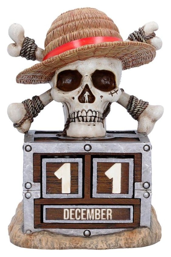 One Piece calendrier perpétuel Luffy Jolly Roger 16 cm