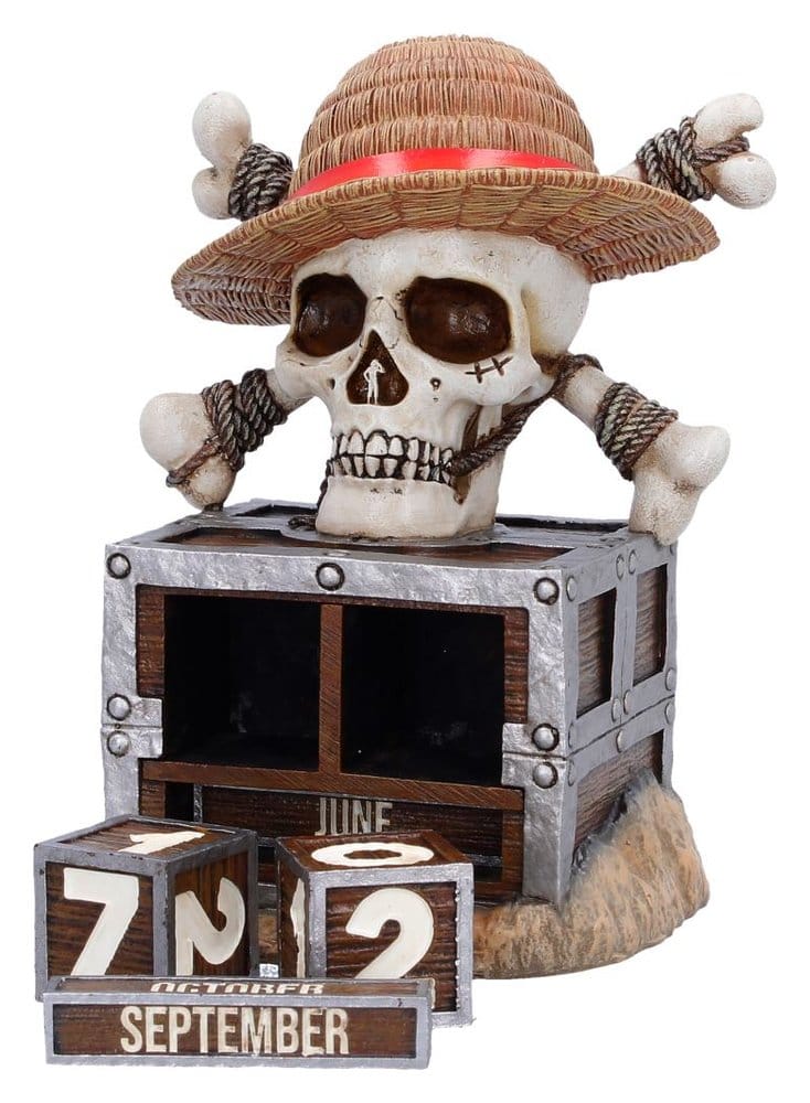 One Piece calendrier perpétuel Luffy Jolly Roger 16 cm