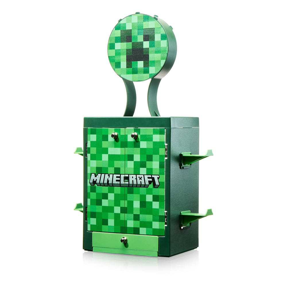 Numskull - Minecraft - Meuble de rangement de jeux inspiré du Creeper pour 4 manettes - 10 jeux - 1 casque