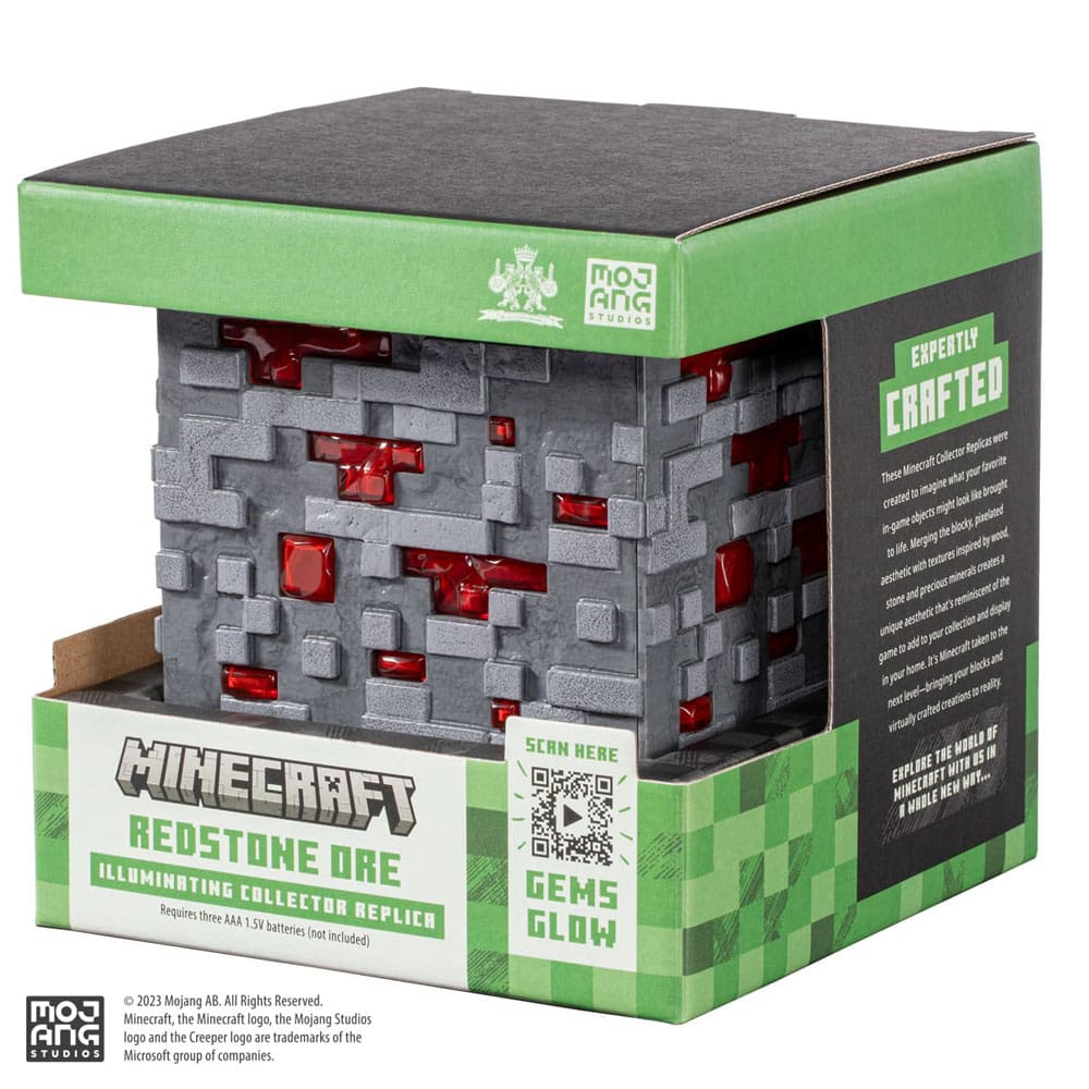 Minecraft réplique Illuminating Redstone Ore Cube 10 cm