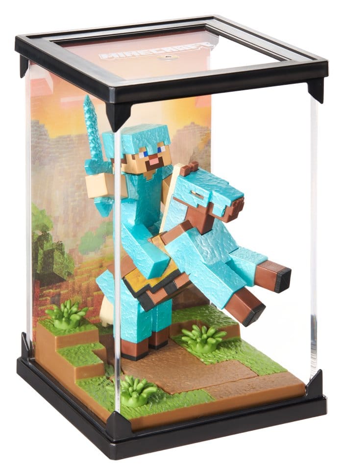 Minecraft Figurine Diorama Diamond Armor Steve et Cheval 18 cm